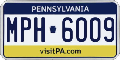 PA license plate MPH6009