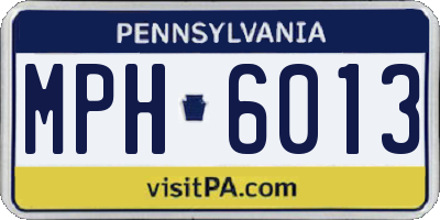 PA license plate MPH6013