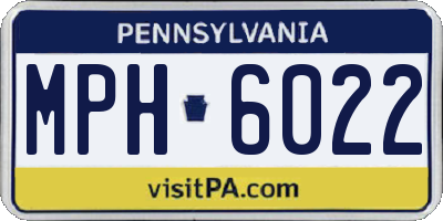 PA license plate MPH6022