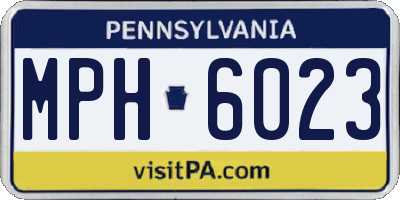 PA license plate MPH6023