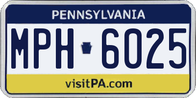 PA license plate MPH6025