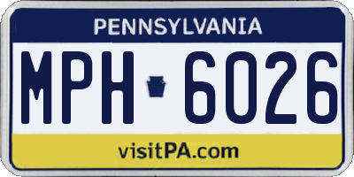 PA license plate MPH6026
