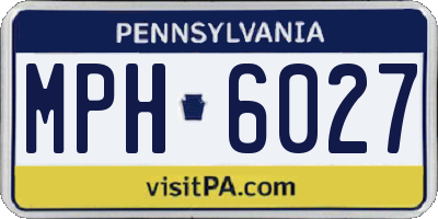 PA license plate MPH6027