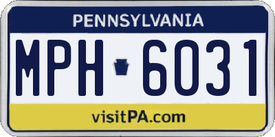 PA license plate MPH6031