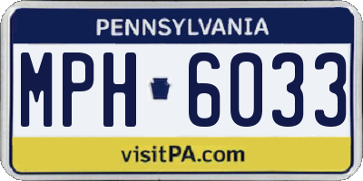 PA license plate MPH6033
