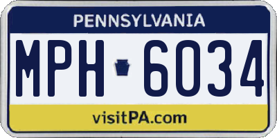 PA license plate MPH6034