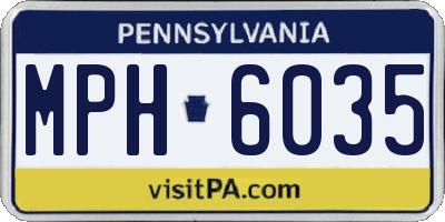 PA license plate MPH6035