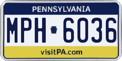 PA license plate MPH6036