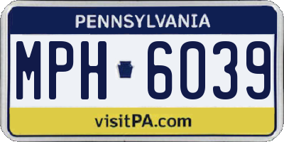 PA license plate MPH6039