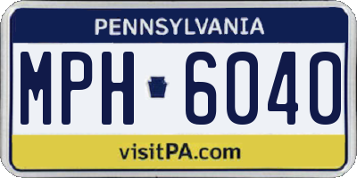 PA license plate MPH6040