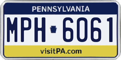 PA license plate MPH6061