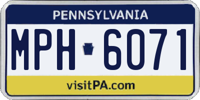 PA license plate MPH6071