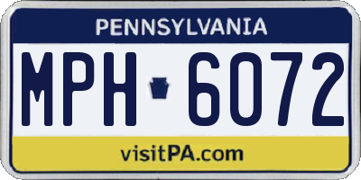 PA license plate MPH6072