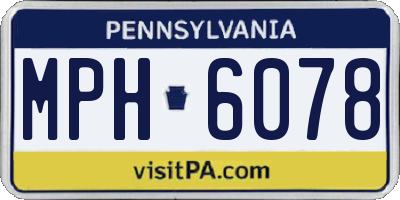 PA license plate MPH6078