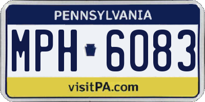 PA license plate MPH6083