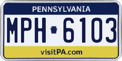 PA license plate MPH6103