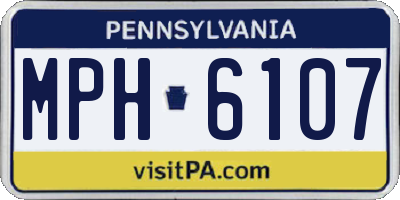 PA license plate MPH6107