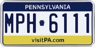 PA license plate MPH6111