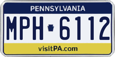PA license plate MPH6112