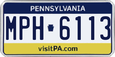 PA license plate MPH6113