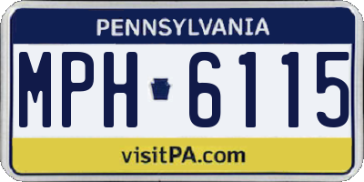 PA license plate MPH6115