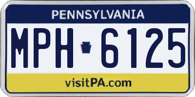PA license plate MPH6125