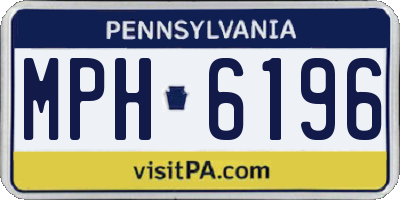 PA license plate MPH6196