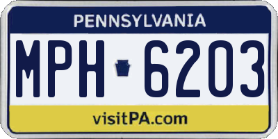 PA license plate MPH6203