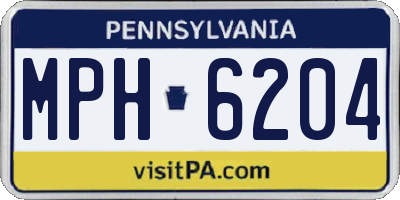 PA license plate MPH6204