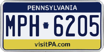 PA license plate MPH6205