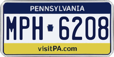 PA license plate MPH6208