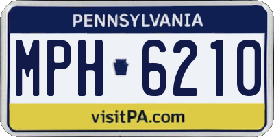 PA license plate MPH6210