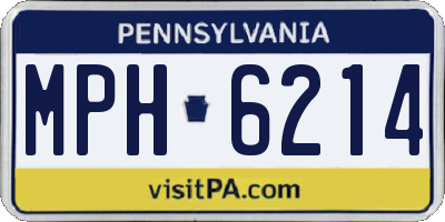 PA license plate MPH6214