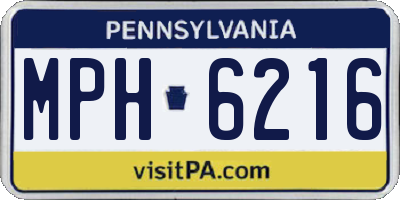 PA license plate MPH6216
