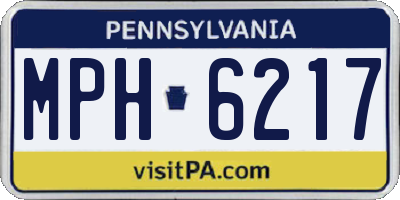 PA license plate MPH6217