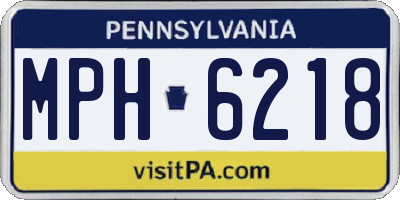 PA license plate MPH6218