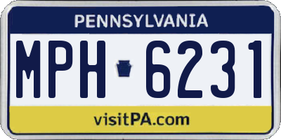 PA license plate MPH6231