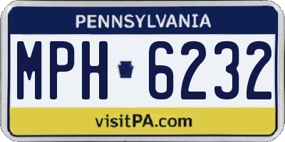 PA license plate MPH6232