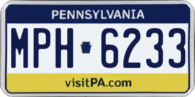 PA license plate MPH6233