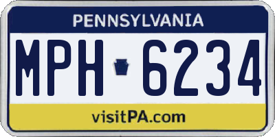 PA license plate MPH6234