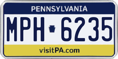 PA license plate MPH6235
