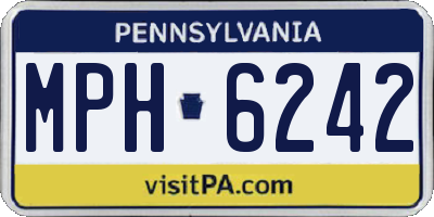 PA license plate MPH6242