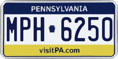 PA license plate MPH6250