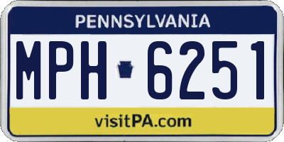 PA license plate MPH6251