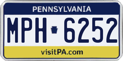 PA license plate MPH6252