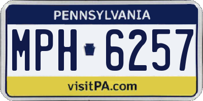 PA license plate MPH6257
