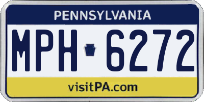 PA license plate MPH6272