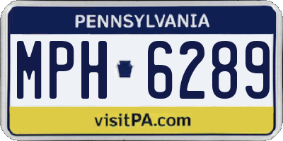 PA license plate MPH6289