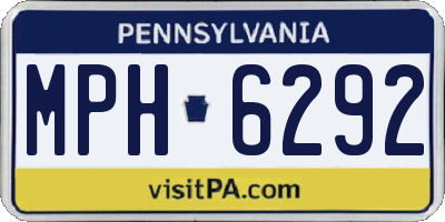 PA license plate MPH6292