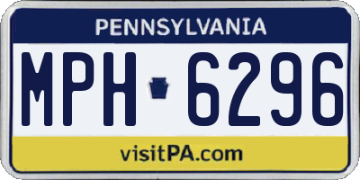 PA license plate MPH6296